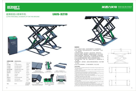 1460mm Platform Length 3.2T Ultra Thin 2.2KW Electric Scissor Lift