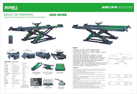 1 Year Warranty Second Trolley 4T Scissor Car Lift Machine
